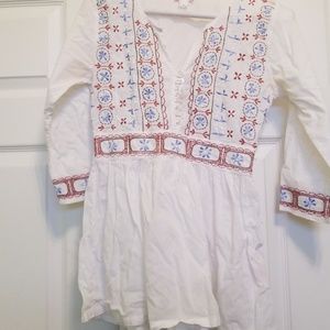 Feminine and Flirty Embroidered Peasant Top